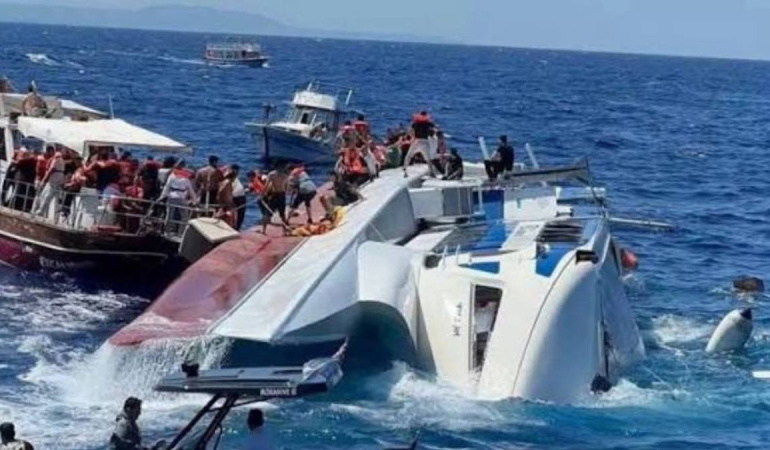Girne Açıklarında Batan Gemi 514 Metre Derinlikte, Arama Çalışmaları Devam Ediyor