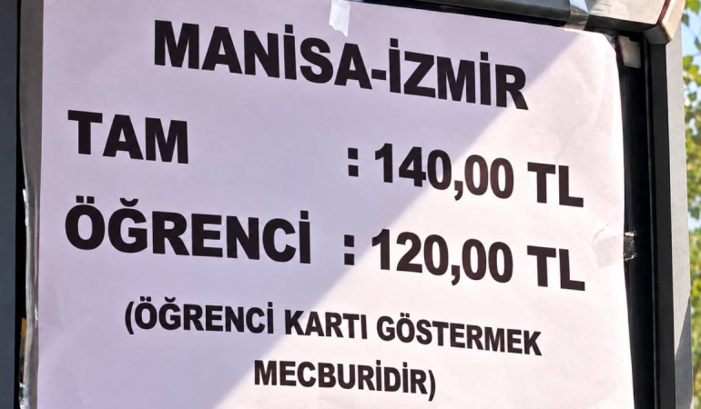 Manisa-İzmir hattında ulaşım ücretlerine zam yapıldı
