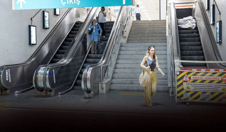 İzmir Metro’daki Yürüyen Merdiven ve Asansörler İçin Bakım Çalışmaları Devam Ediyor