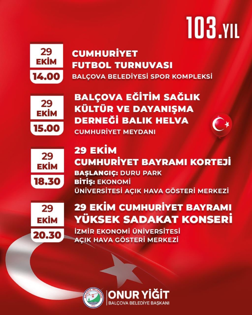 BALÇOVA’DA CUMHURİYET COŞKUSU SOKAKLARA TAŞACAK