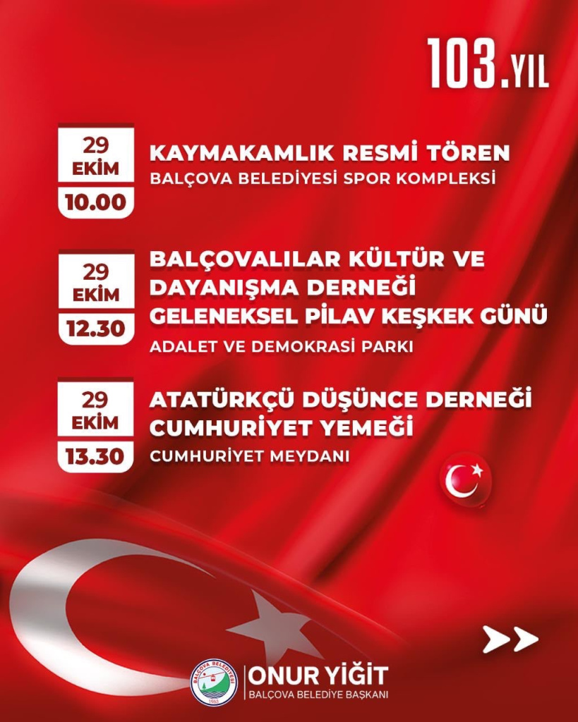 BALÇOVA’DA CUMHURİYET COŞKUSU SOKAKLARA TAŞACAK