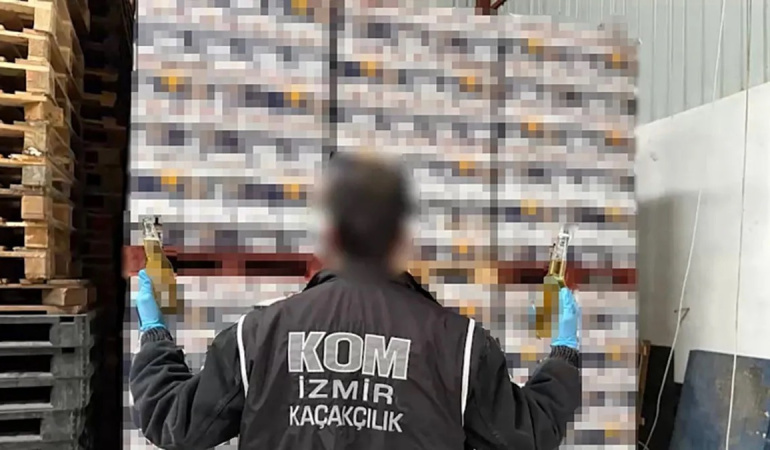 Buca’da 3,8 milyon TL değerinde kaçak içki ele geçirildi