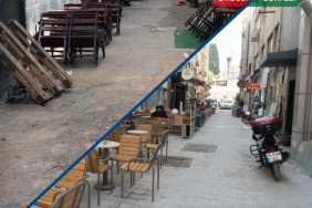 Kıbrıs Şehitleri Caddesi'nde zemin yenileme çalışmaları devam ediyor