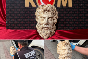 Konak'ta tarihi Zeus heykel başı bulundu, 3 kişi gözaltına alındı
