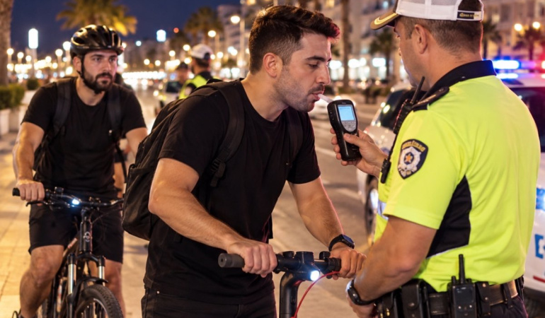 İzmir’de bisiklet ve scooter sürücülerine alkol testi uygulaması başlatıldı